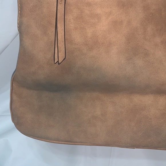 Zex Tan Faux Leather Hobo with woven pattern design. - Picture 4 of 8